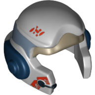 Lego Helmet Rebel with Check Protectors with A-wing Pilot Snad Blue Band Print / Light Bluish Gray