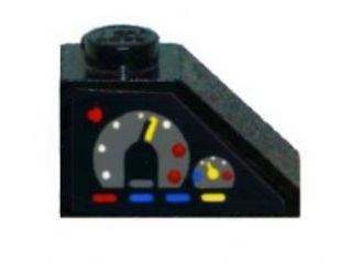 Lego Slope 45 2 x 1 with Gauges Pattern Model Right Side (Sticker) - Set 8286