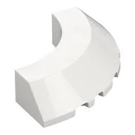 Brick Round Corner 5 x 5 x 1 Slope, Bottom Cut Outs, No Studs, Flat Top / White