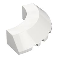 Lego Brick Round Corner 5 x 5 x 1 Slope, Bottom Cut Outs, No Studs, Flat Top / White