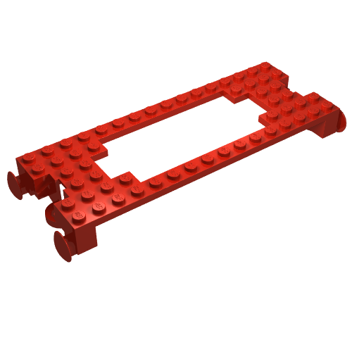 Lego Vehicle Base, Train 6 x 16 / Red
