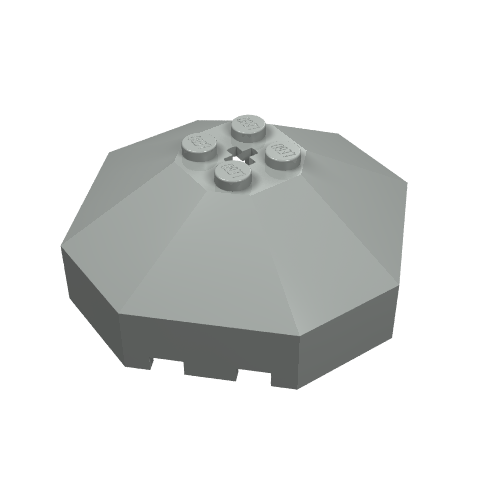 Lego Windscreen 6 x 6 Octagonal Canopy with Axle hole / Light Gray