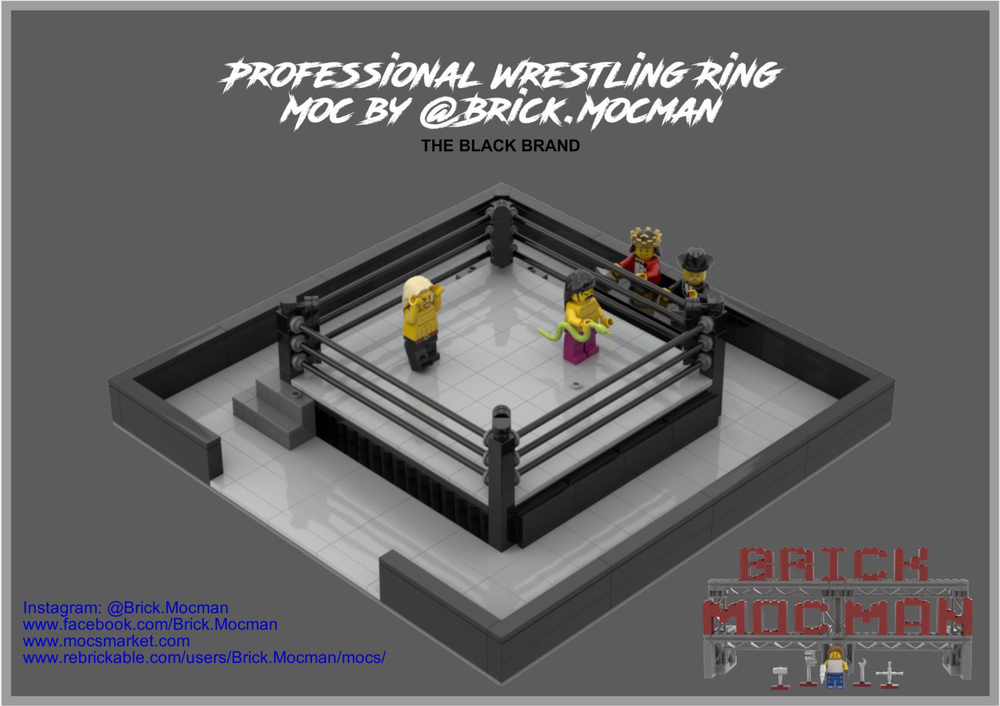 Lego Professional Wrestling Ring - Black Brand