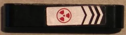 Technic, Liftarm Thick 1 x 5 with Silver and Black Chevrons and Red Radioctivity Warning Pattern (Sticker) - Set 8106