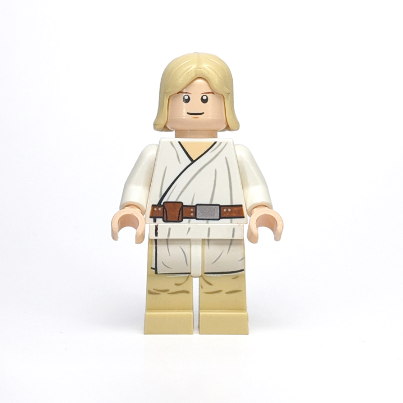 Lego Luke Skywalker, White Robe, Straight Tan Hair, White Pupils, 3626bpr9995
