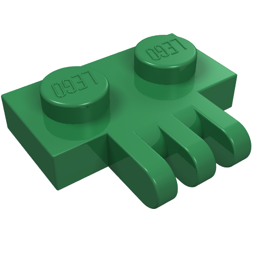 Lego Hinge Plate 1 x 2 with 3 Fingers On Side / Green