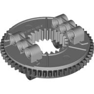 Lego Technic Turntable Large Type 2, 24/56 Tooth with Black Outside Gear Section [Complete Assembly] / Light Bluish Gray