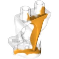 Lego Lower Body, Ghost with Marbled Bright Light Orange Pattern / Trans-Clear