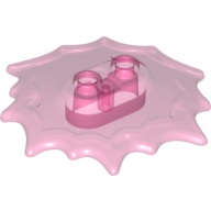 Lego Plate Special, Wave / Power Burst / Flame, with Two Studs / Trans-Dark Pink