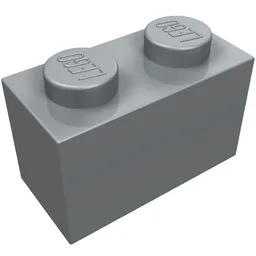 Brick 1 x 2 / Pearl Light Gray