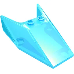 Windscreen 6 x 4 x 1 1/3 with Hollow Studs / Trans-Light Blue