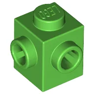 Brick Special 1 x 1 with Studs on 2 Adjacent Sides / Bright Green