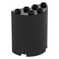 Cylinder Half 2 x 4 x 4 / Black