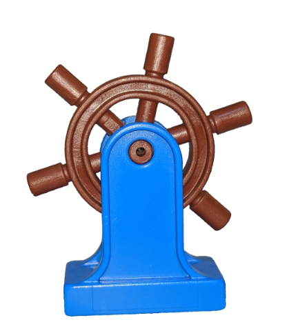 Lego Duplo Boat Helm / Ship's Wheel with Blue Support (4658 / 4657)