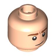 Lego Minifig Head Percy Weasley, Dark Orange Eyebrows, Smirk/Annoyed / Light Nougat