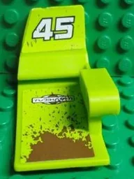 Technic, Panel Car Mudguard Right with 'YUBIHAMA', White '45', Reddish Brown Mud Splashes on Inside Pattern (Stickers) - Set 8492