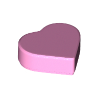 Lego Tile 1 x 1 Heart / Bright Pink