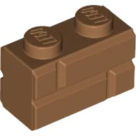Brick Special 1 x 2 with Masonry Brick Profile / Medium Nougat