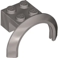 Wheel Arch, Mudguard 4 x 2 1/2 x 2 with 2 x 2 Plate / Flat Silver