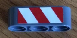 Technic, Liftarm Thick 1 x 3 with Red and White Danger Stripes Pattern Model Right Side (Sticker) - Set 8052