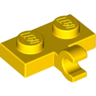 Plate Special 1 x 2 with Clip Horizontal on Side / Yellow