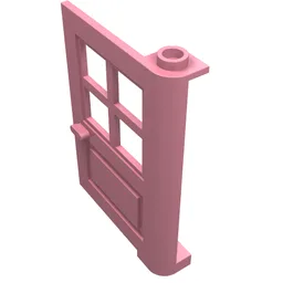 Door 1 x 4 x 5 with 4 Panes, Squared Base / Pink