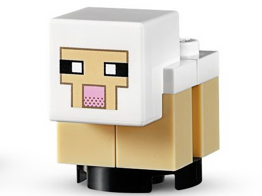 Lego Minecraft Sheep, Lamb, Tan Legs, White Head - Brick Built