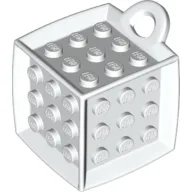 Die - 6 Sided with 3 x 3 Centre Studs, and Ring (DOTS) / White