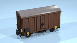 4-Wheel Box Wagon (9 studs wide, SNOT, brown)