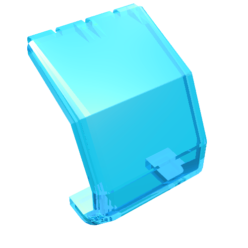 Lego Windscreen 4 x 4 x 4 1/3 Helicopter / Trans-Light Blue