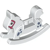 Duplo Rocking Horse with Coral Reins Print / White