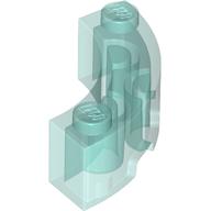Lego Brick Round Corner 3 x 3 Macaroni with 2 Studs / Trans-Light Blue