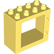 Duplo Door / Window Frame Flat Front Surface, Completely Open Back / Bright Light Yellow