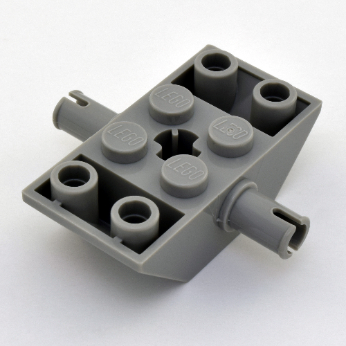 Lego Slope Inverted 45° 4 x 2 Double with Pins and Axle Hole Type 2 [X Opening] / Dark Bluish Gray