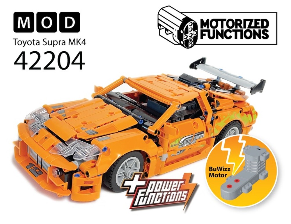 Lego 42204 Fast & Furious Toyota Supra MK4 RC MOD for Power Function & BuWizz Mortors