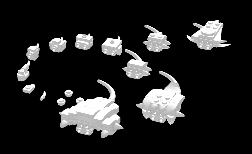 Lego MOC - Fossil life cycle of Scrupulus parvus