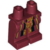 Lego Hips and Dark Red Legs with Gold and Black Robe print / Dark Red