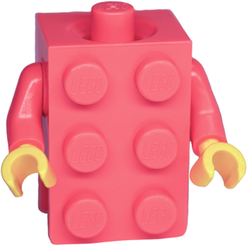 Lego Torso, 2 x 3 Brick Costume / Coral Arms / Yellow Hands (BAM)