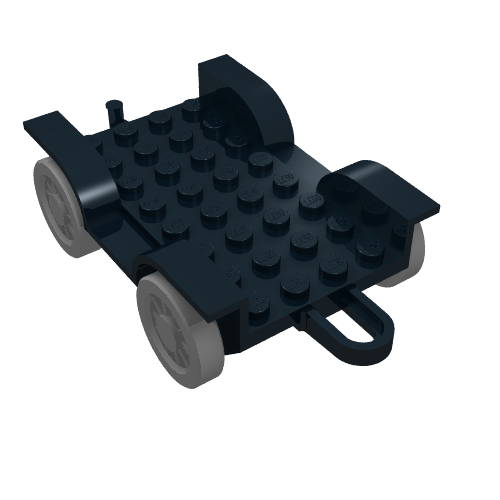 Lego Fabuland, Vehicle Base, Car Chassis 8 x 6 with Hitch [Complete Assembly] / Black