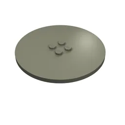 Plate Special Round 8 x 8 with 2 x 2 Center Studs with Groove / Dark Gray
