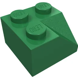 Brick Sloped 45° 2 x 2 Double Concave / Green