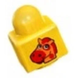 Primo Brick 1 x 1 with Horse / 'A' Print