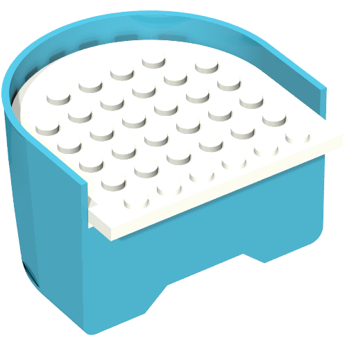 Lego Boat Hull Section, Stern 6 x 6 x 3 1/3 with White Deck / Maersk Blue