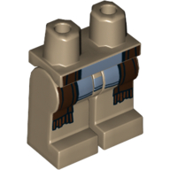 Lego Hips and Dark Tan Legs with Dark Bluish Gray Tunic and Dark Brown Robe Print / Dark Tan