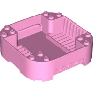 Pod, Square Rounded Corners, Back, 8 x 8 x 2, Corner Studs, and Recessed Slots / Bright Pink