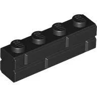 Brick Special 1 x 4 with Masonry Brick Profile / Black