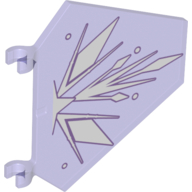 Lego Flag 5 x 6 Hexagonal with U Clips with Lavender/White Crystal Shapes print