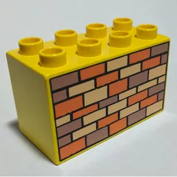 Duplo Brick 2 x 4 x 2 with Bricks Print / Yellow