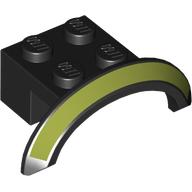 Lego Wheel Arch, Mudguard 4 x 2 1/2 x 1 with Olive Green Stripe print