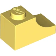Brick Curved 2 x 1 with Inverted Cutout / Bright Light Yellow